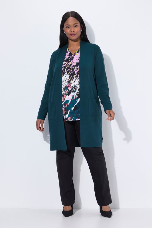 Cardigan coupe ouverte et longue, en maille fine et douce