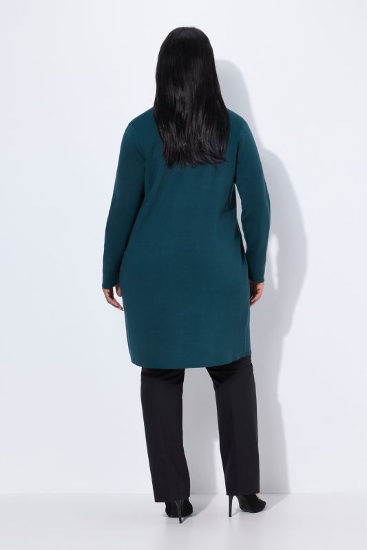 Cardigan coupe ouverte et longue, en maille fine et douce