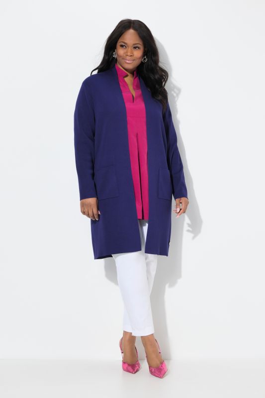 Cardigan coupe ouverte et longue, en maille fine et douce