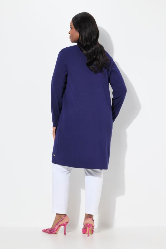 Cardigan coupe ouverte et longue, en maille fine et douce