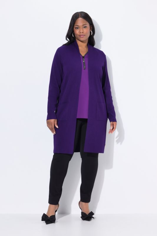 Cardigan coupe ouverte et longue, en maille fine et douce