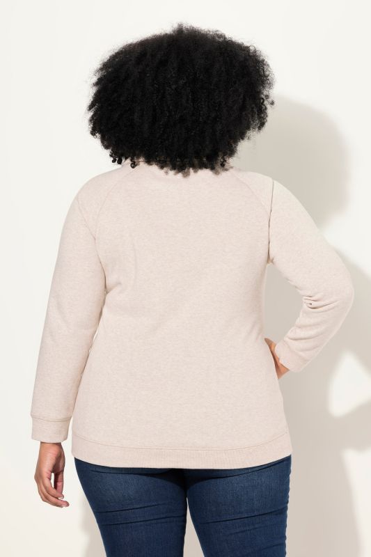 Sweat-shirt à large col montant, poches et manches longues raglan