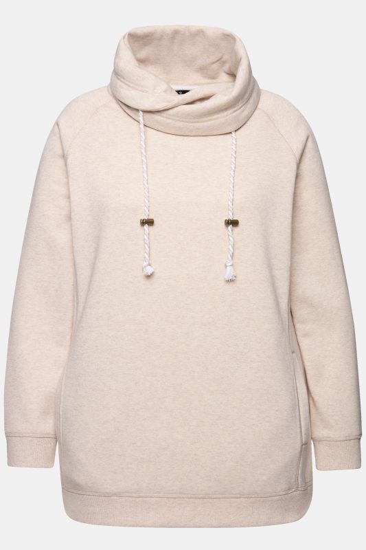 Sweat-shirt à large col montant, poches et manches longues raglan