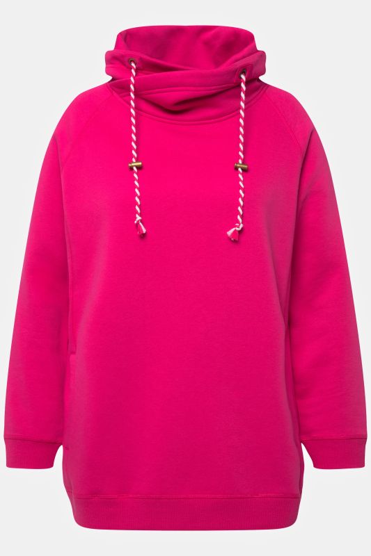 Sweat-shirt à large col montant, poches et manches longues raglan
