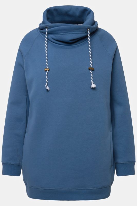Sweat-shirt à large col montant, poches et manches longues raglan