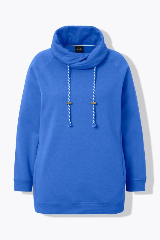Sweat-shirt à large col montant, poches et manches longues raglan