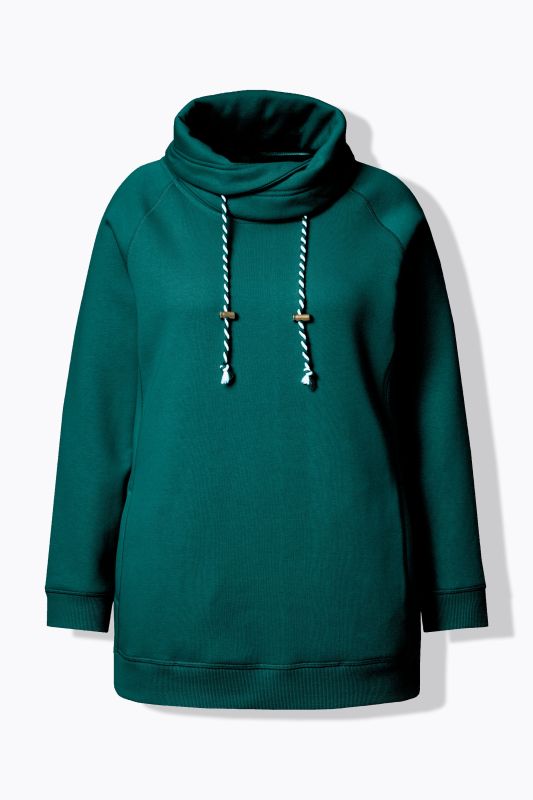 Sweat-shirt à large col montant, poches et manches longues raglan