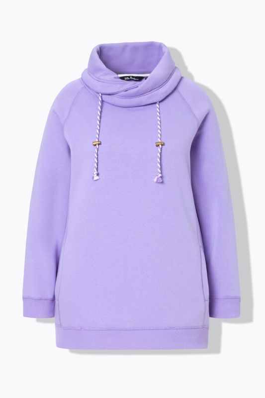 Sweat-shirt à large col montant, poches et manches longues raglan