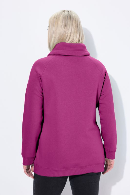 Sweat-shirt à large col montant, poches et manches longues raglan