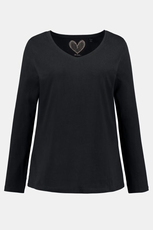T-shirt Coupe Slim Fit, décolleté en V et manches longues