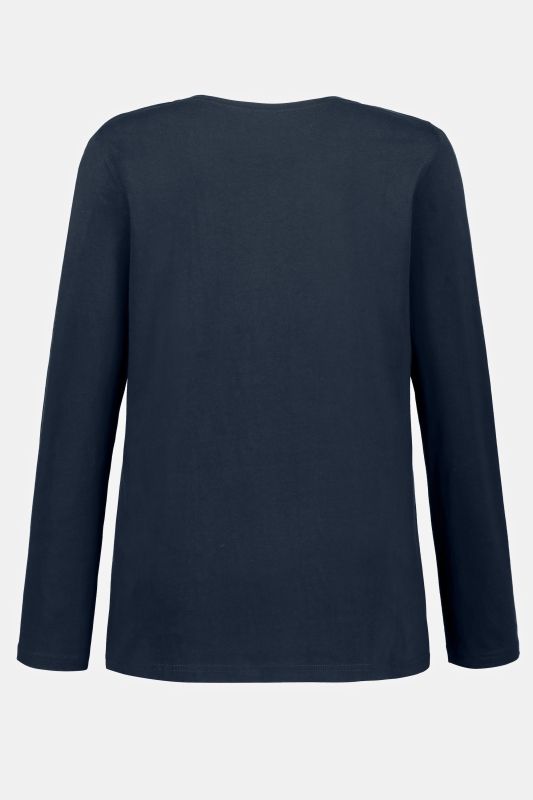 T-shirt Coupe Slim Fit, décolleté en V et manches longues
