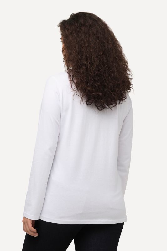 T-shirt Coupe Slim Fit, décolleté en V et manches longues