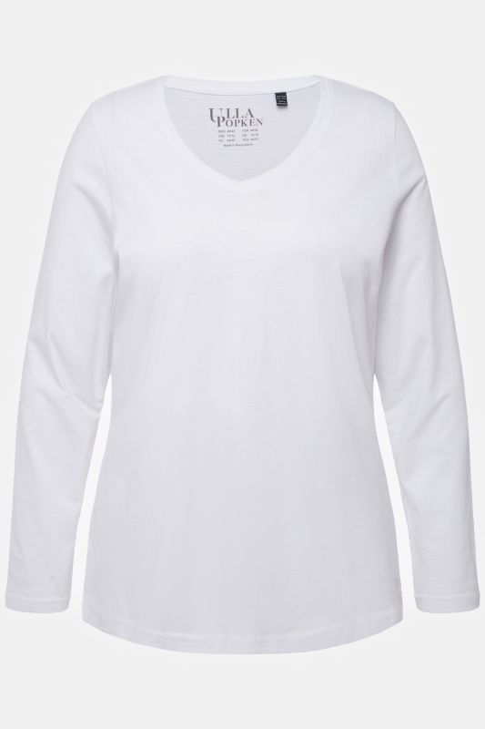 T-shirt Coupe Slim Fit, décolleté en V et manches longues