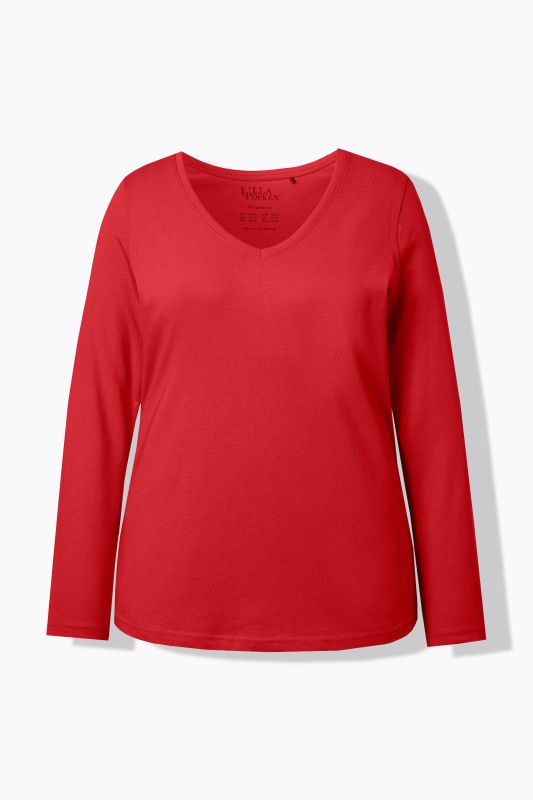 T-shirt Coupe Slim Fit, décolleté en V et manches longues