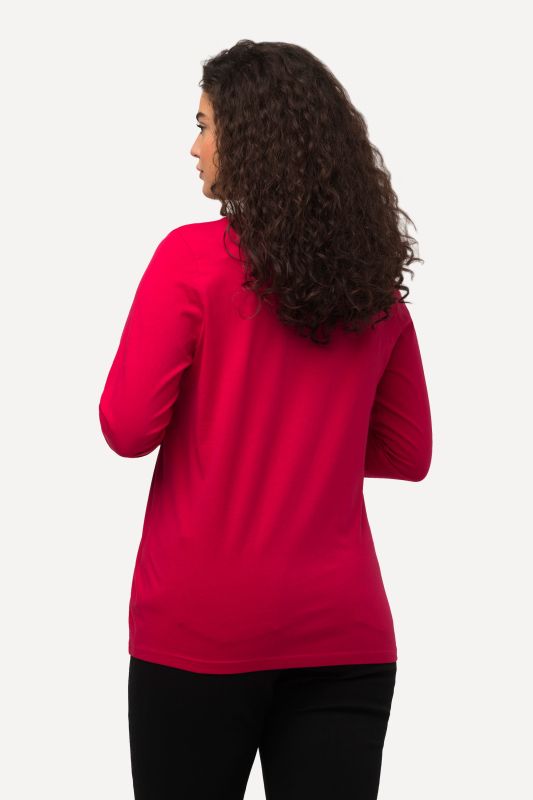 T-shirt Coupe Slim Fit, décolleté en V et manches longues
