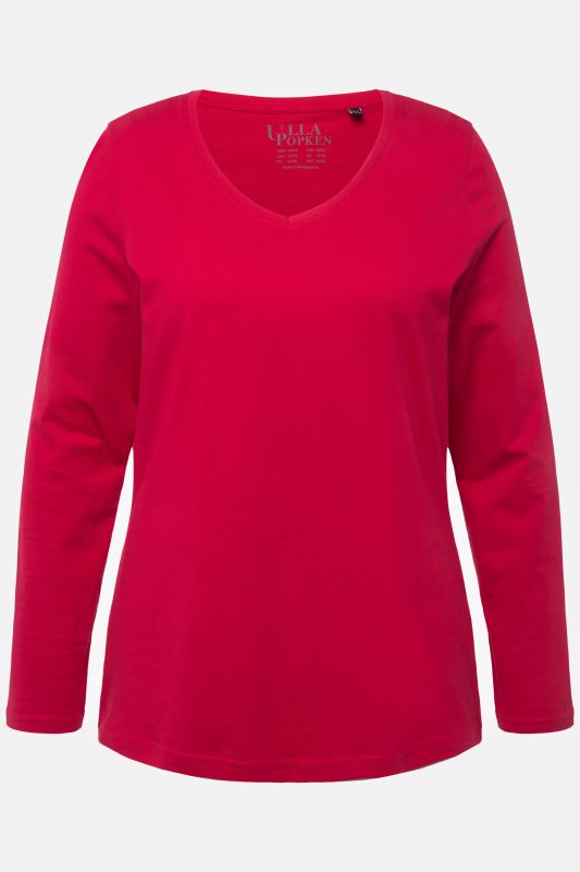 T-shirt Coupe Slim Fit, décolleté en V et manches longues