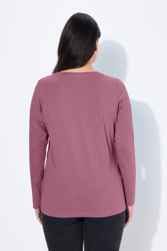 T-shirt Coupe Slim Fit, décolleté en V et manches longues