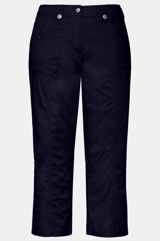 Pantalon cargo 7/8. Taille confortable, Attaches