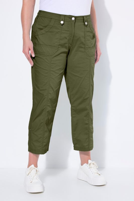 Pantalon cargo 7/8. Taille confortable, Attaches