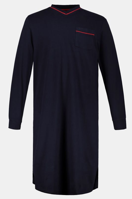 Chemise de nuit, collection Homewear, unie, manches longues, jusqu'à la taille 8 XL