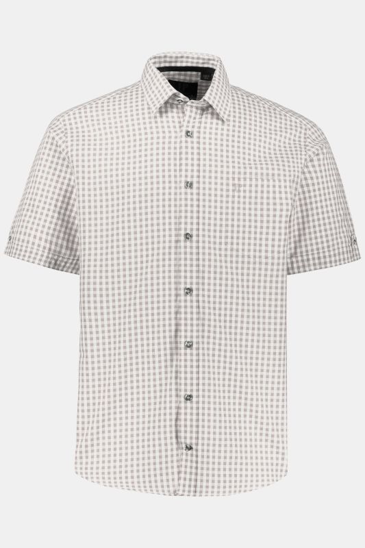 Chemise s'inspirant des tenues traditionnelles bavaroises, manches courtes et col Kent, coupe Modern Fit