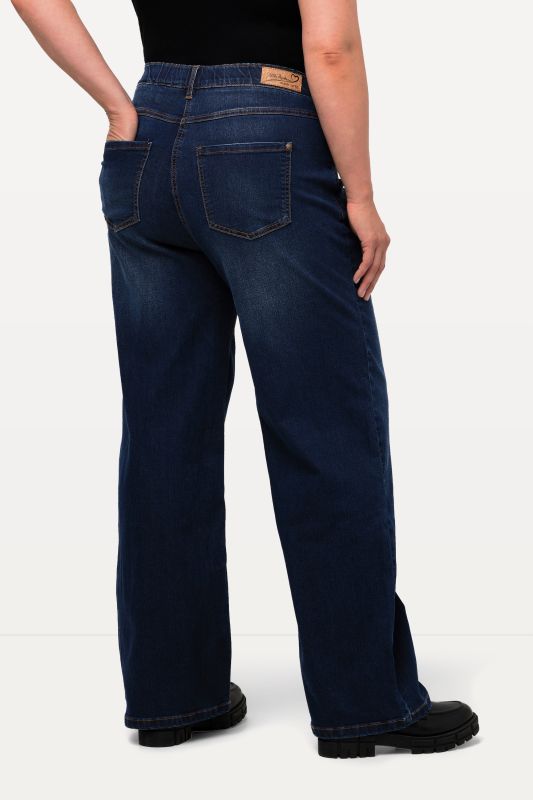 Jean Mary ceinture confortable et jambe large, coupe 5 poches