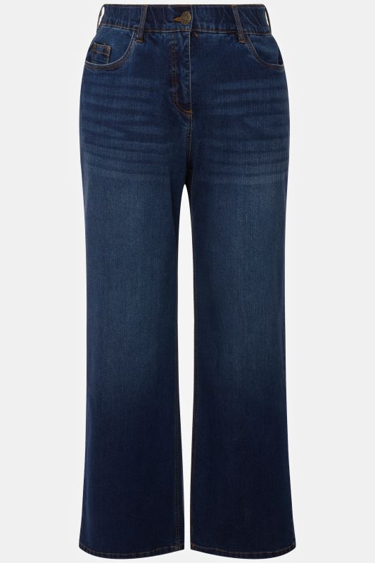 Jean Mary ceinture confortable et jambe large, coupe 5 poches