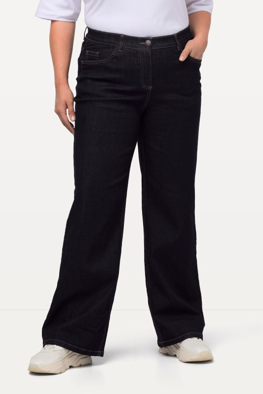 Jean Mary ceinture confortable et jambe large, coupe 5 poches