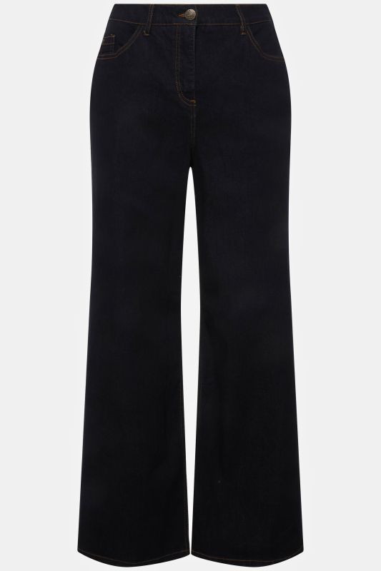 Jean Mary ceinture confortable et jambe large, coupe 5 poches