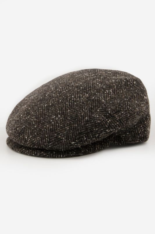 Casquette en mélange de laine à motif chevrons
