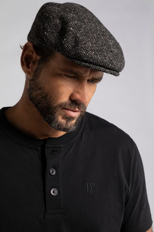 Casquette en mélange de laine à motif chevrons