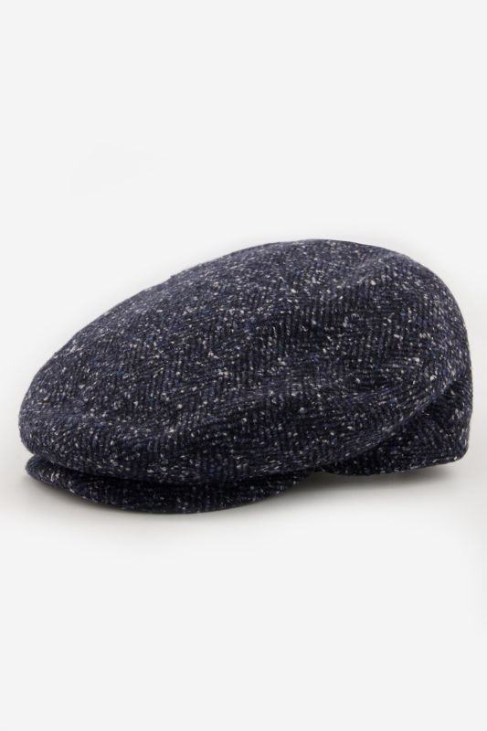 Casquette en mélange de laine à motif chevrons