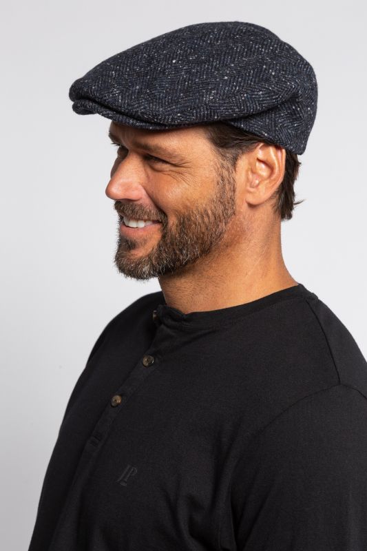 Casquette en mélange de laine à motif chevrons
