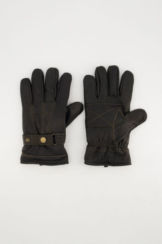 Gants en cuir  véritable. Doublure chaude et patte de réglage.