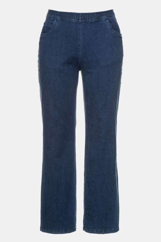 Jean Marlene taille élastique, coupe Mary jambe large, 5 poches