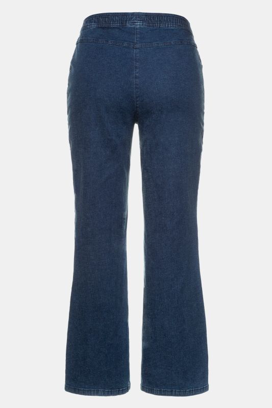 Jean Marlene taille élastique, coupe Mary jambe large, 5 poches
