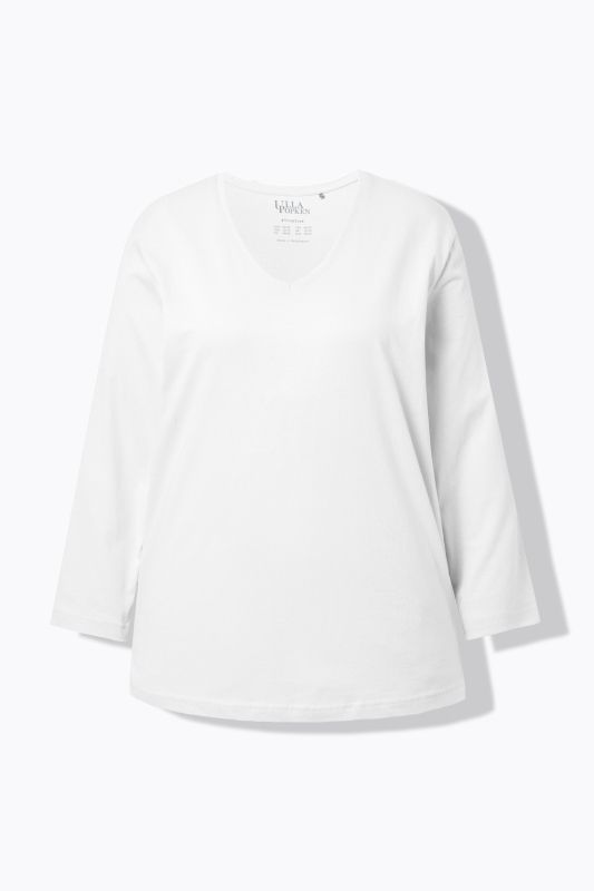 T-shirt coupe Relaxed Fit, décolleté en V et manches longues