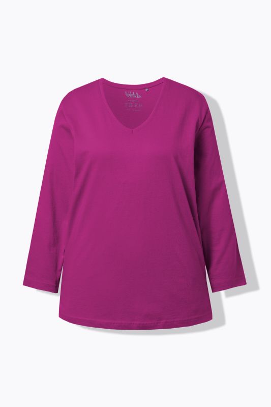 T-shirt coupe Relaxed Fit, décolleté en V et manches longues