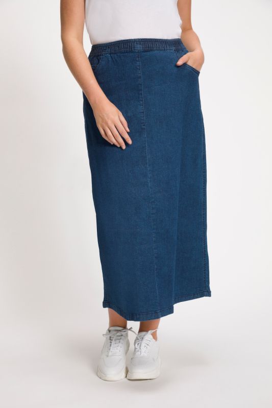 Jupe en jean, coupe évasée et taille élastique