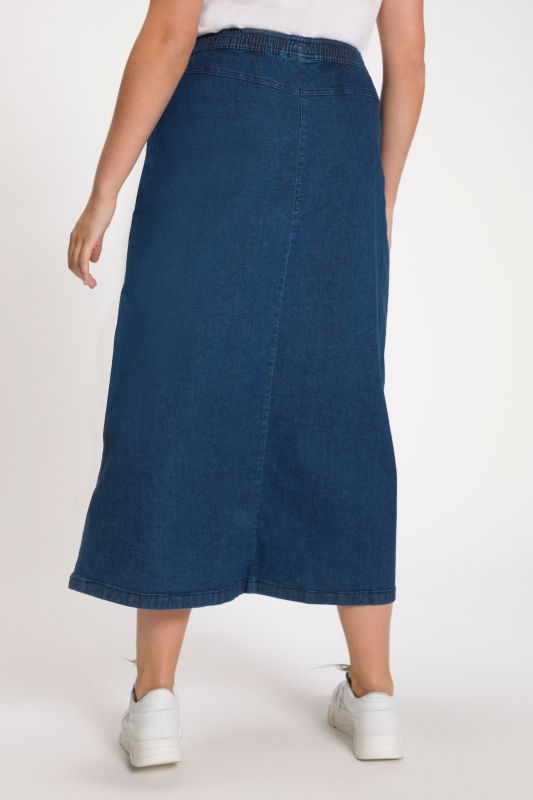 Jupe en jean, coupe évasée et taille élastique