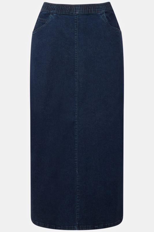 Jupe en jean, coupe évasée et taille élastique