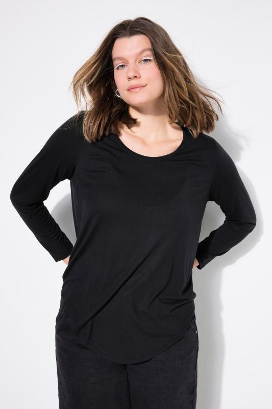 T-shirt, manches longues, base arrondie