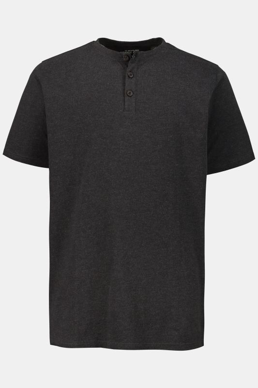T-shirt Henley, collection Basic. Manches courtes et patte de boutonnage