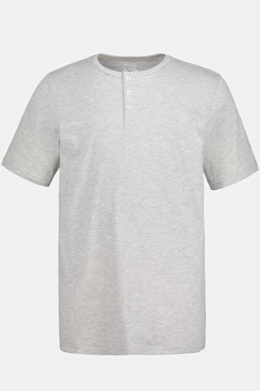 T-shirt Henley, collection Basic. Manches courtes et patte de boutonnage