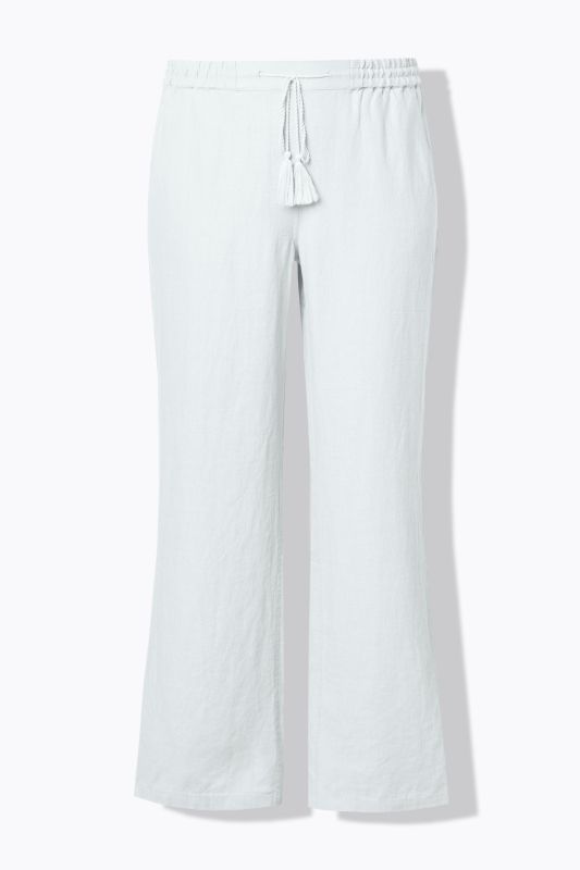 Pantalon en lin Mary. Taille élastique. Jambe droite et large