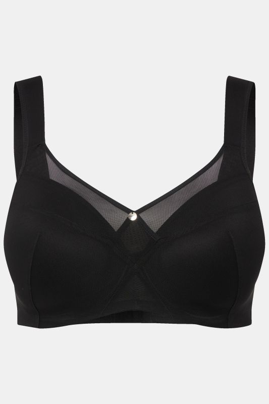 Soutien-gorge à armatures. Coques souples. Empiècements mesh - bonnet C-E