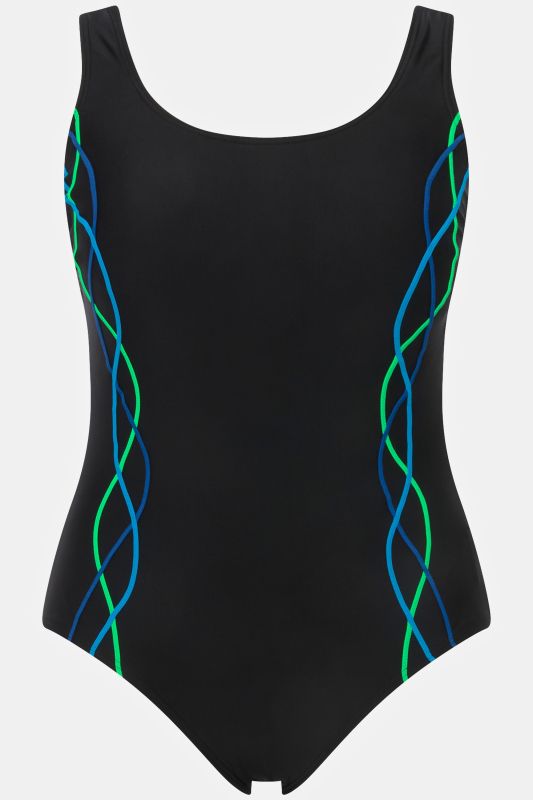 Maillot de bain sans bonnets souples, bande sous la poitrine et passepoils