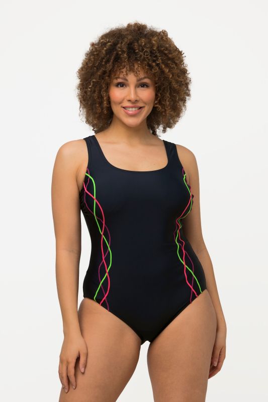 Maillot de bain sans bonnets souples, bande sous la poitrine et passepoils