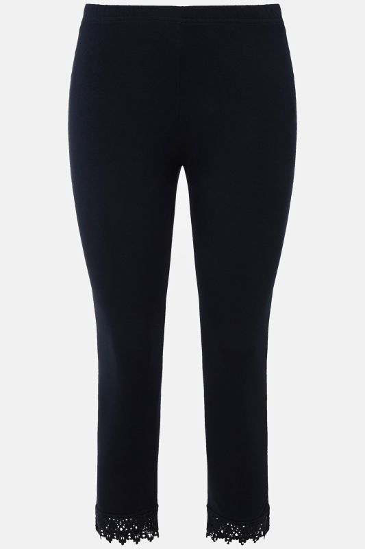 Legging 7/8. Bas de jambe en dentelle. Coton bio