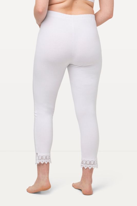 Legging 7/8. Bas de jambe en dentelle. Coton bio